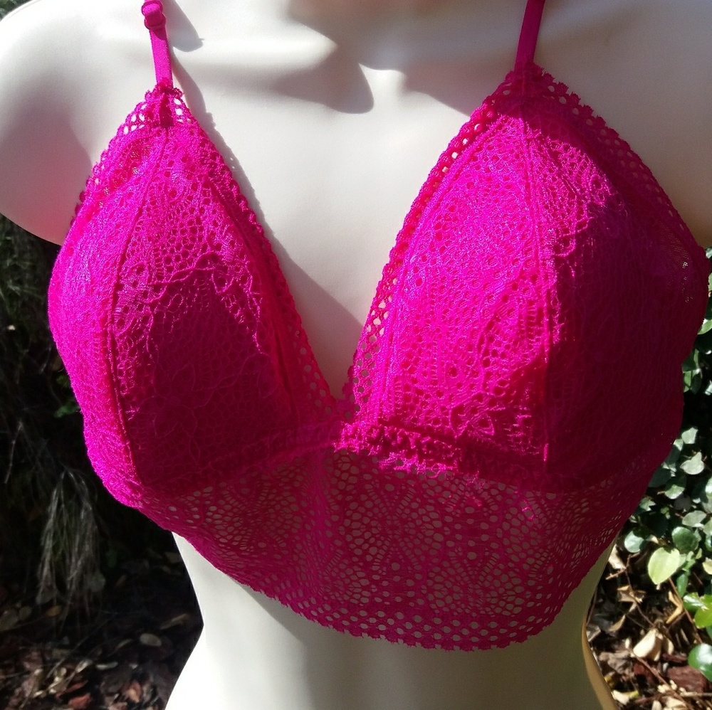 Victoria secret neon pink bra.